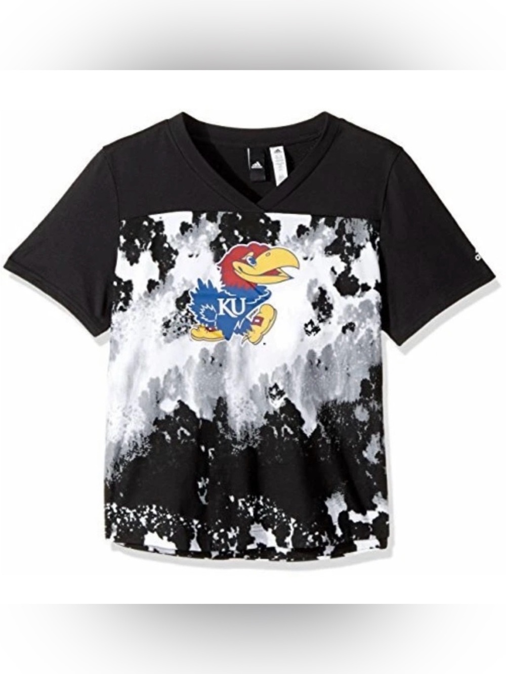 NWT [adidas] Kansas Jayhawks NCAA Tie-Dye Graphic Short-Sleeve T-Shirt Women’s L